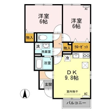 コスモスクエアA A102の間取り図