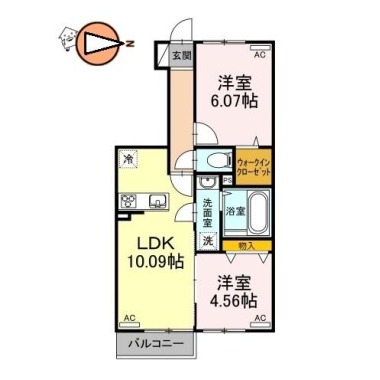 ボヌール城南 102の間取り図