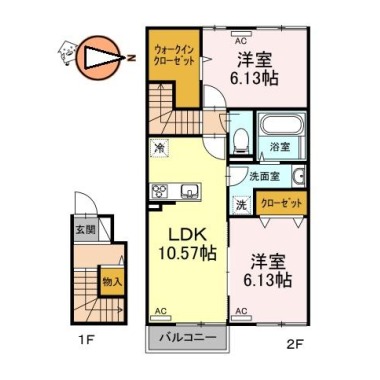 ボヌール城南 201の間取り図