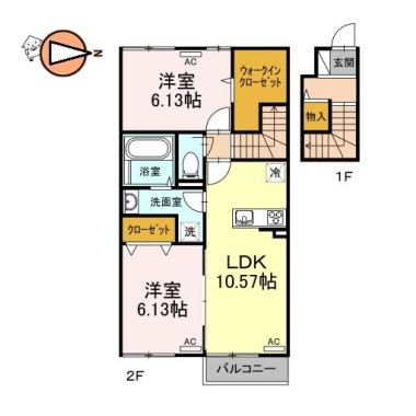 ボヌール城南 203の間取り図