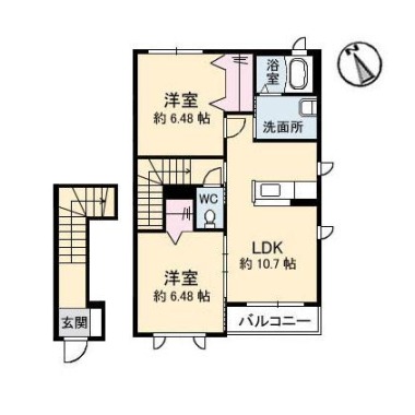 シャーメゾンエピナール F棟 213の間取り図