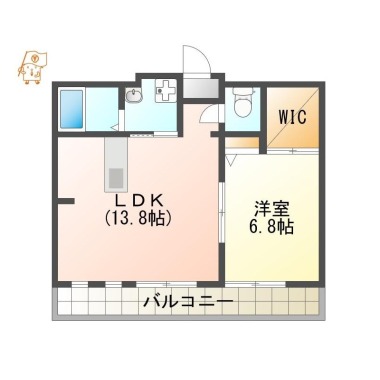 北田宮 アパート 1LDK 102の間取り図