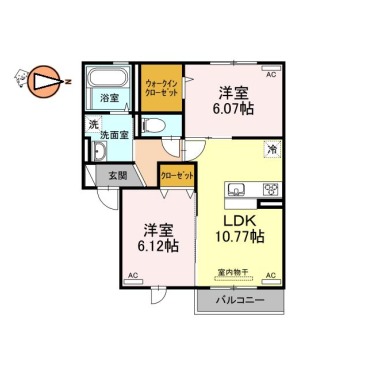 エレナ名東 A棟 202の間取り図