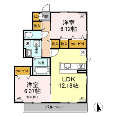 エレナ名東 B棟 101の間取り図