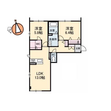 ベレオ昭和 A棟 105の間取り図