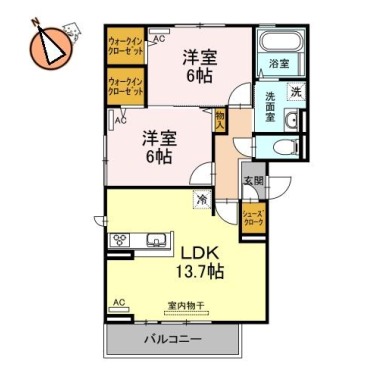 シエルコート 101の間取り図