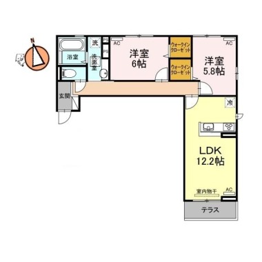 シエルコート 202の間取り図