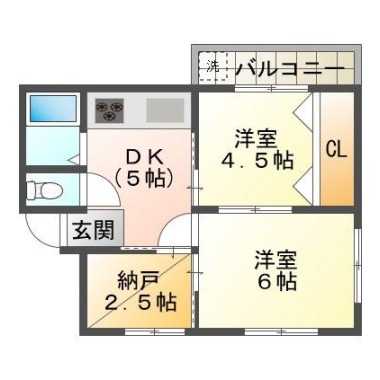 セリーヌA館 202の間取り図