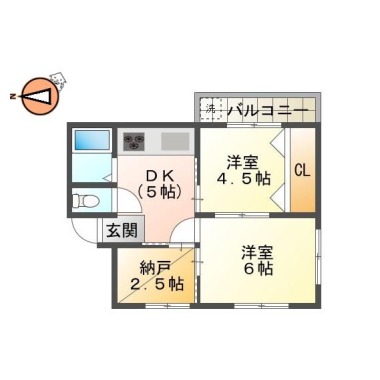 セリーヌA館 302の間取り図