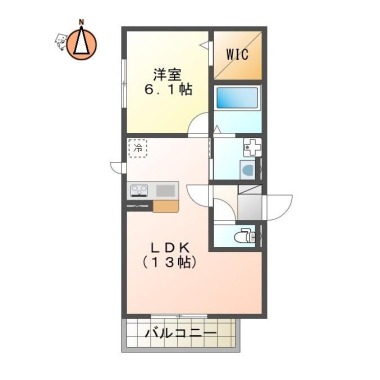 蔵本元町 アパート 1LDK W3の間取り図