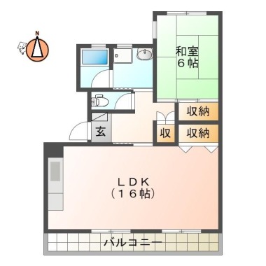 南矢三町 マンション 1LDK 303の間取り図