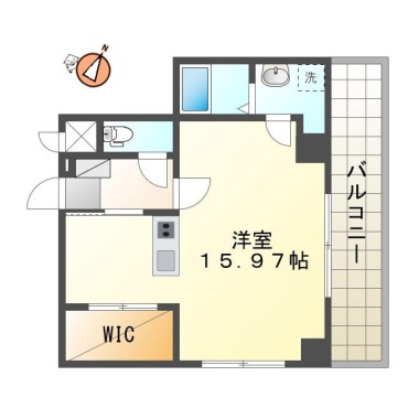 ラ・ビーナスNishisenba 503の間取り図