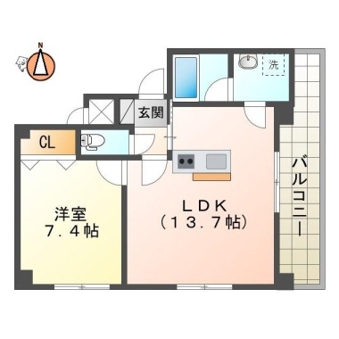 ラ・ビーナスNishisenba 802の間取り図