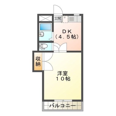 住吉 マンション 1DK 107の間取り図