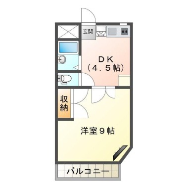 住吉 マンション 1DK 205の間取り図