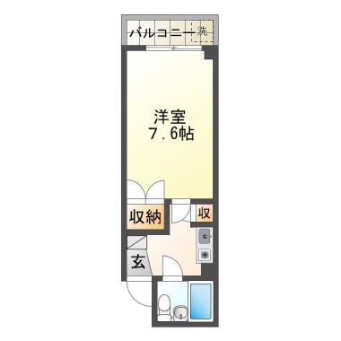 徳島町 マンション 1K 202の間取り図