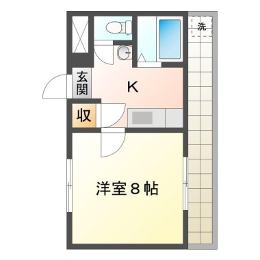 南矢三町 マンション 1K 202の間取り図