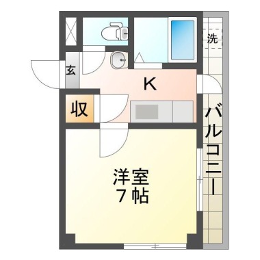南矢三町 マンション 1K 303の間取り図