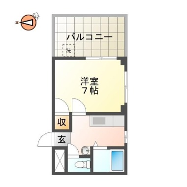 南矢三町 マンション 1K 401の間取り図