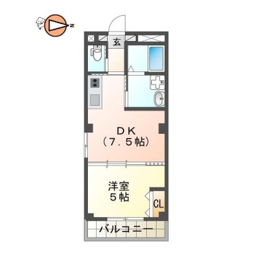 ピーススクエア八万II A棟 305の間取り図