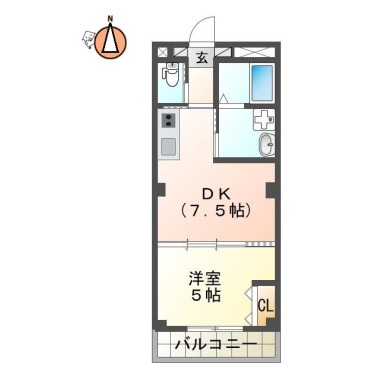 ピーススクエア八万II B棟 301の間取り図