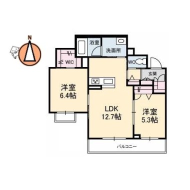 ベレオ昭和 B棟 108の間取り図