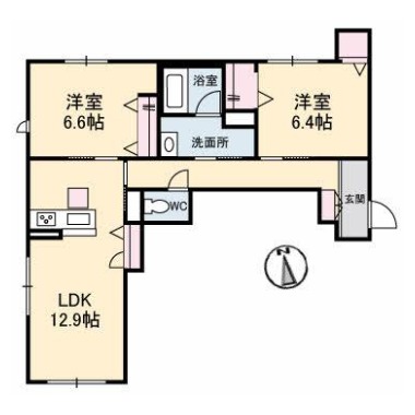 ベレオ昭和 B棟 110の間取り図