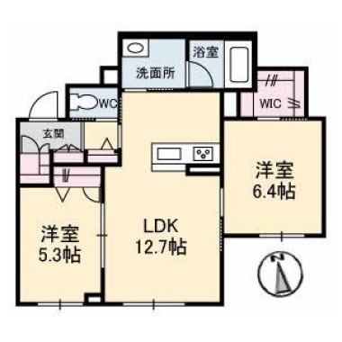 ベレオ昭和 B棟 207の間取り図