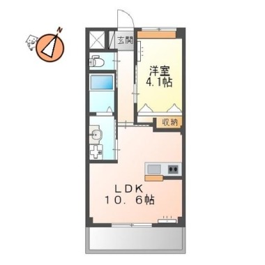ユニヴァリィ県庁東 306の間取り図
