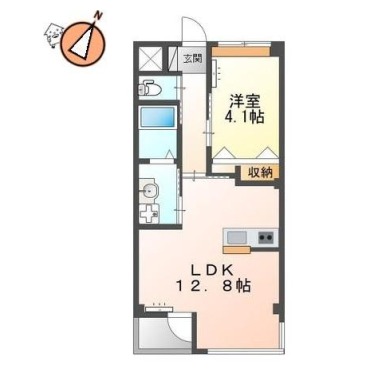ユニヴァリィ県庁東 401の間取り図