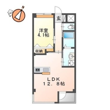 ユニヴァリィ県庁東 407の間取り図