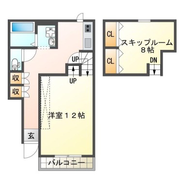 南庄町 アパート 1DK 101の間取り図