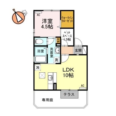 リッツコートII 102の間取り図