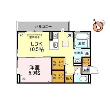 メゾン沖浜 105の間取り図