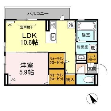 メゾン沖浜 305の間取り図