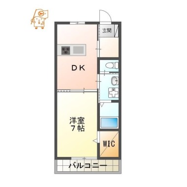 鮎喰町 マンション 1LDK 201の間取り図