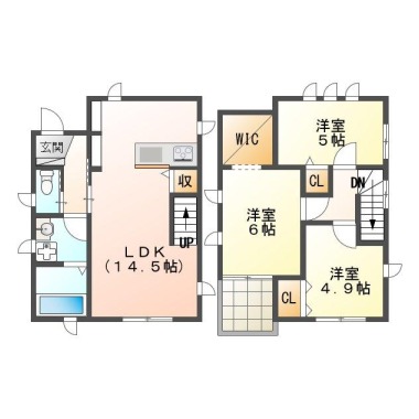 南矢三町 一戸建て 3LDK Hの間取り図