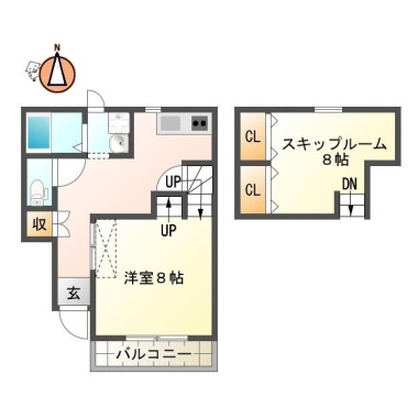 川内町 アパート 1K 103の間取り図