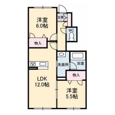 プロヌーブ沖洲 III番館 102の間取り図