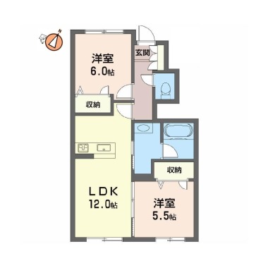 プロヌーブ沖洲 III番館 105の間取り図