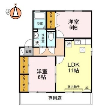 プラザ・ルミエール弐番館 E棟 101の間取り図