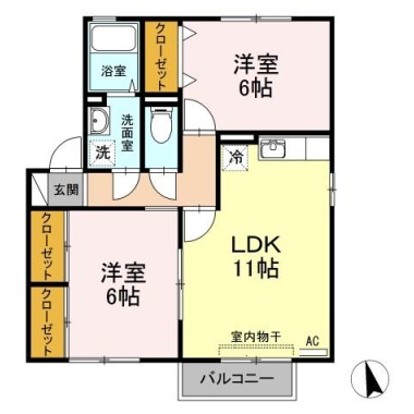 プラザ・ルミエール弐番館 E棟 201の間取り図
