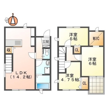 南矢三町 一戸建て 3LDK Cの間取り図