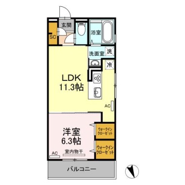 アーベイン沖浜 101の間取り図