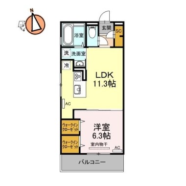 アーベイン沖浜 205の間取り図