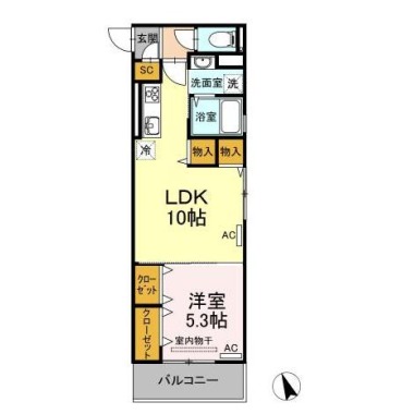 アーベイン沖浜 303の間取り図