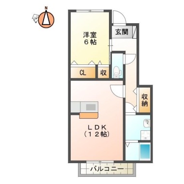 国府町南岩延 アパート 1LDK C102の間取り図