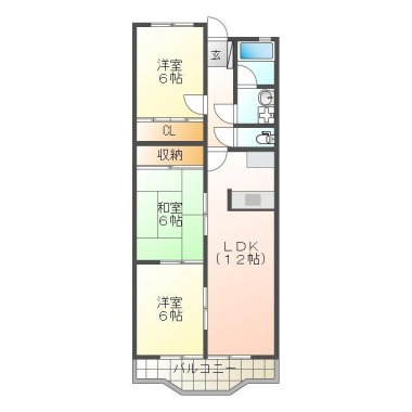 南矢三町 マンション 3LDK 303の間取り図