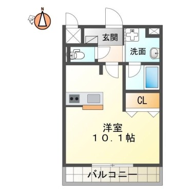 八万町中津浦 マンション 1K 105の間取り図