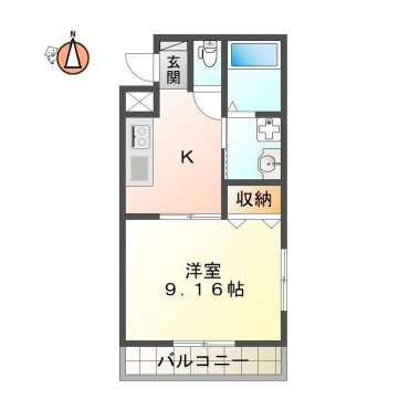 蔵本町 マンション 1K 101の間取り図